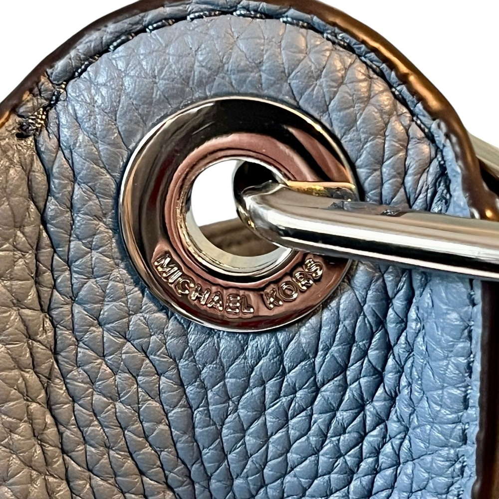 Michael Kors Sullivan Pebbled Leather Crossbody Messenger Bag Slate Blue 11" W - Picture 6 of 13